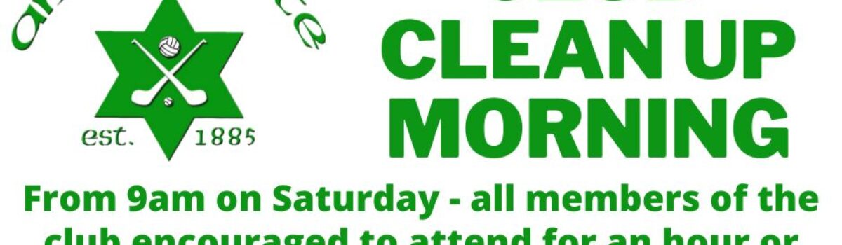 Club Clean Up this Saturday